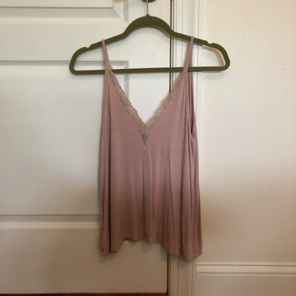 Pink lace tank